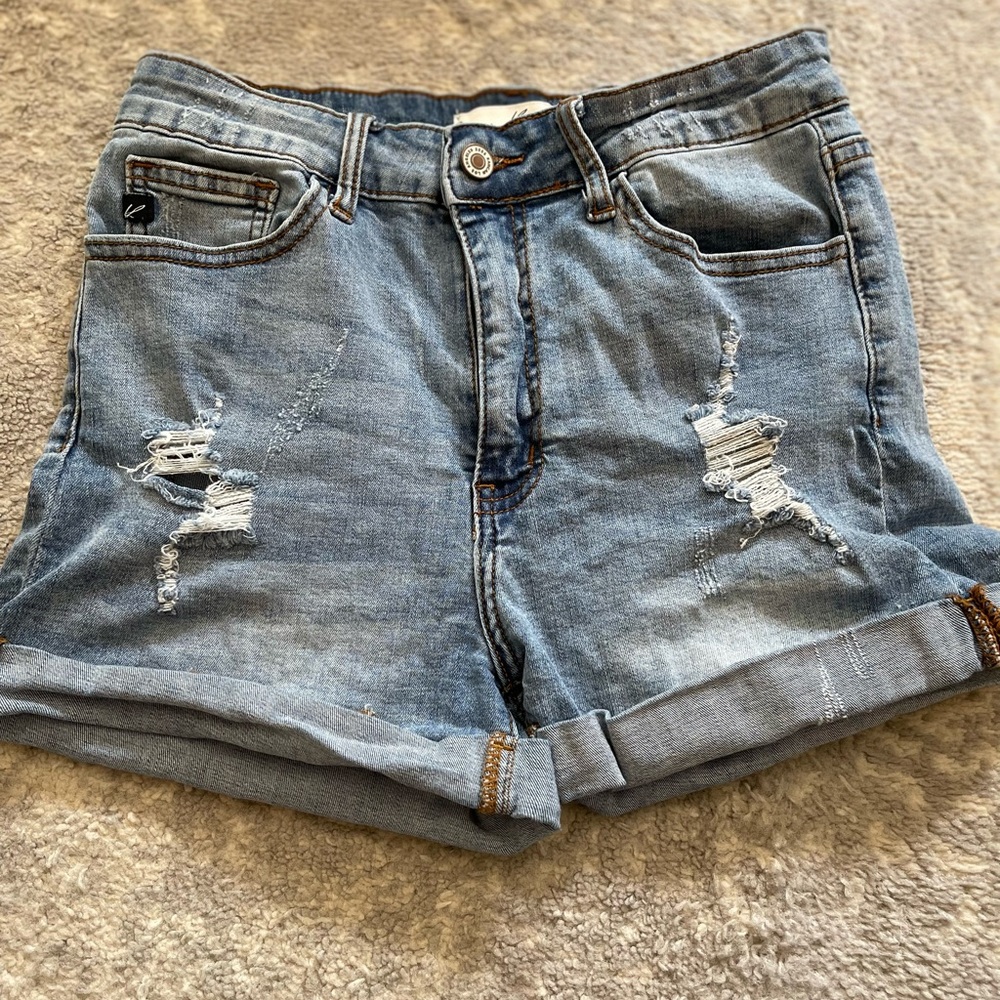 KanCan Blue Distressed Jean Shorts